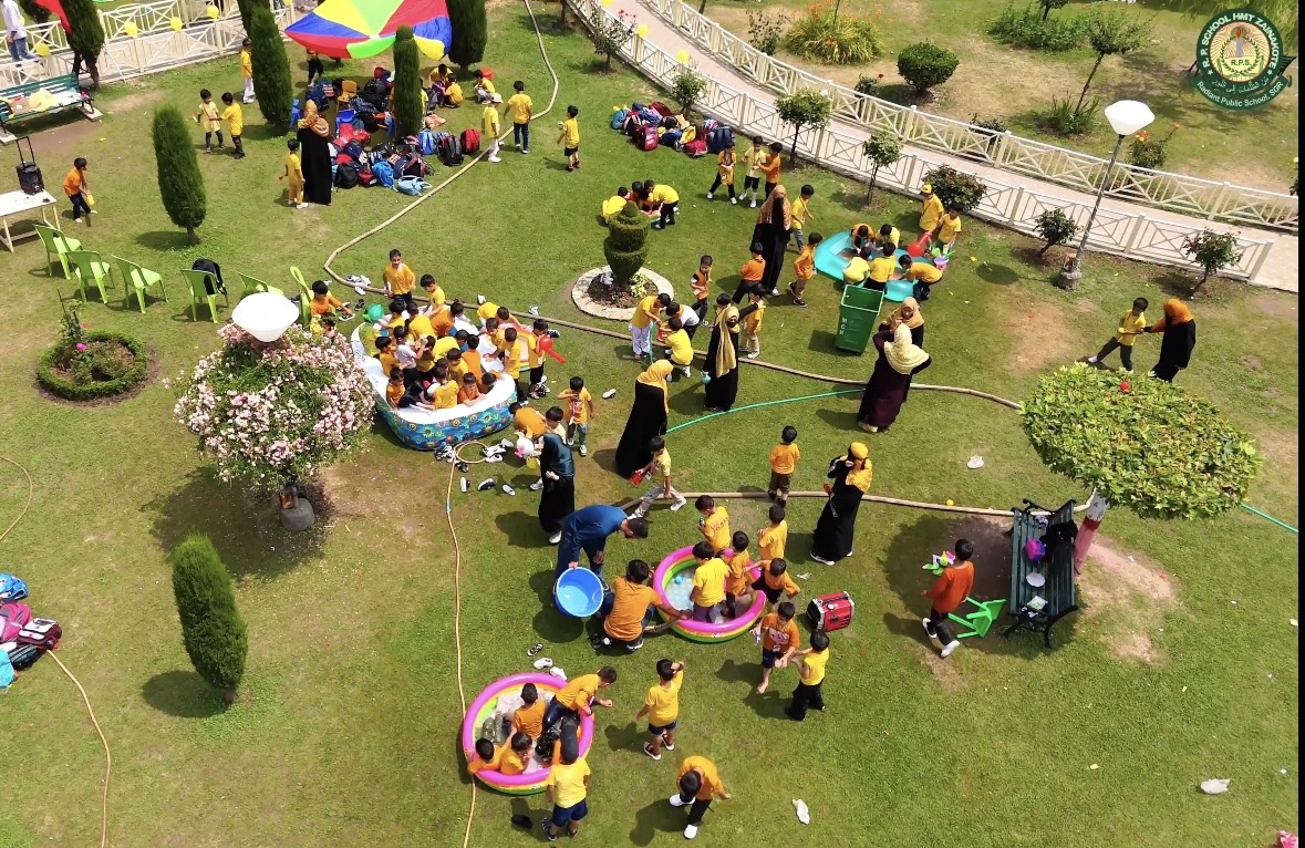 Students presenting at science fair